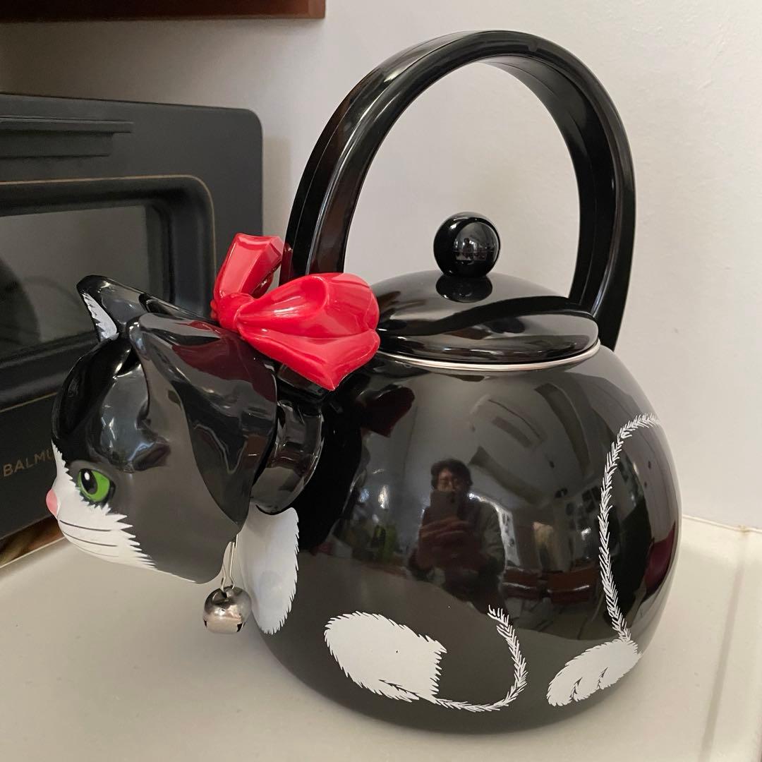 ☆未使用•レア☆ホイッスルケトル 猫型笛吹やかん/タキシードキャット☆