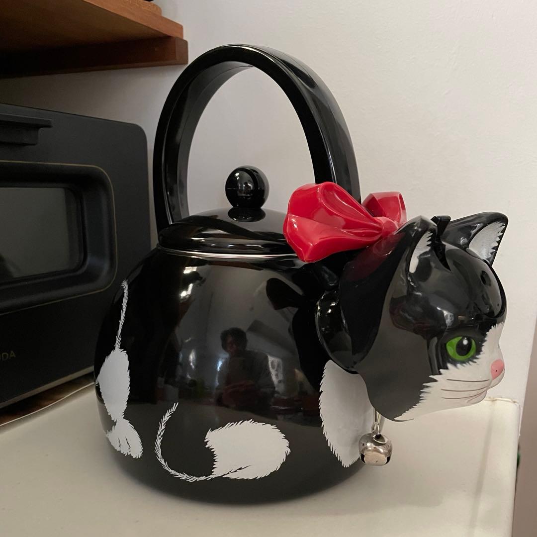 ☆未使用•レア☆ホイッスルケトル 猫型笛吹やかん/タキシードキャット☆
