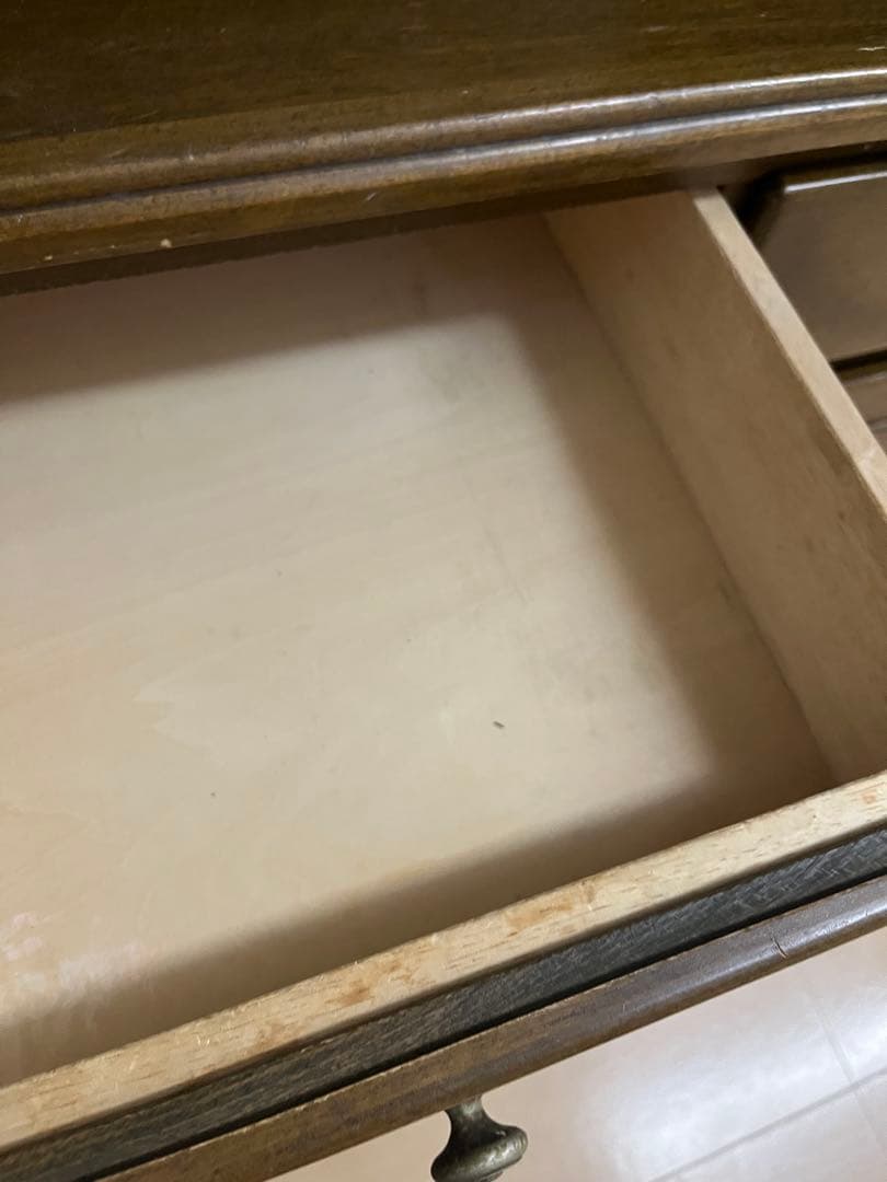 木製食器棚 ガラス扉付き ブラウン