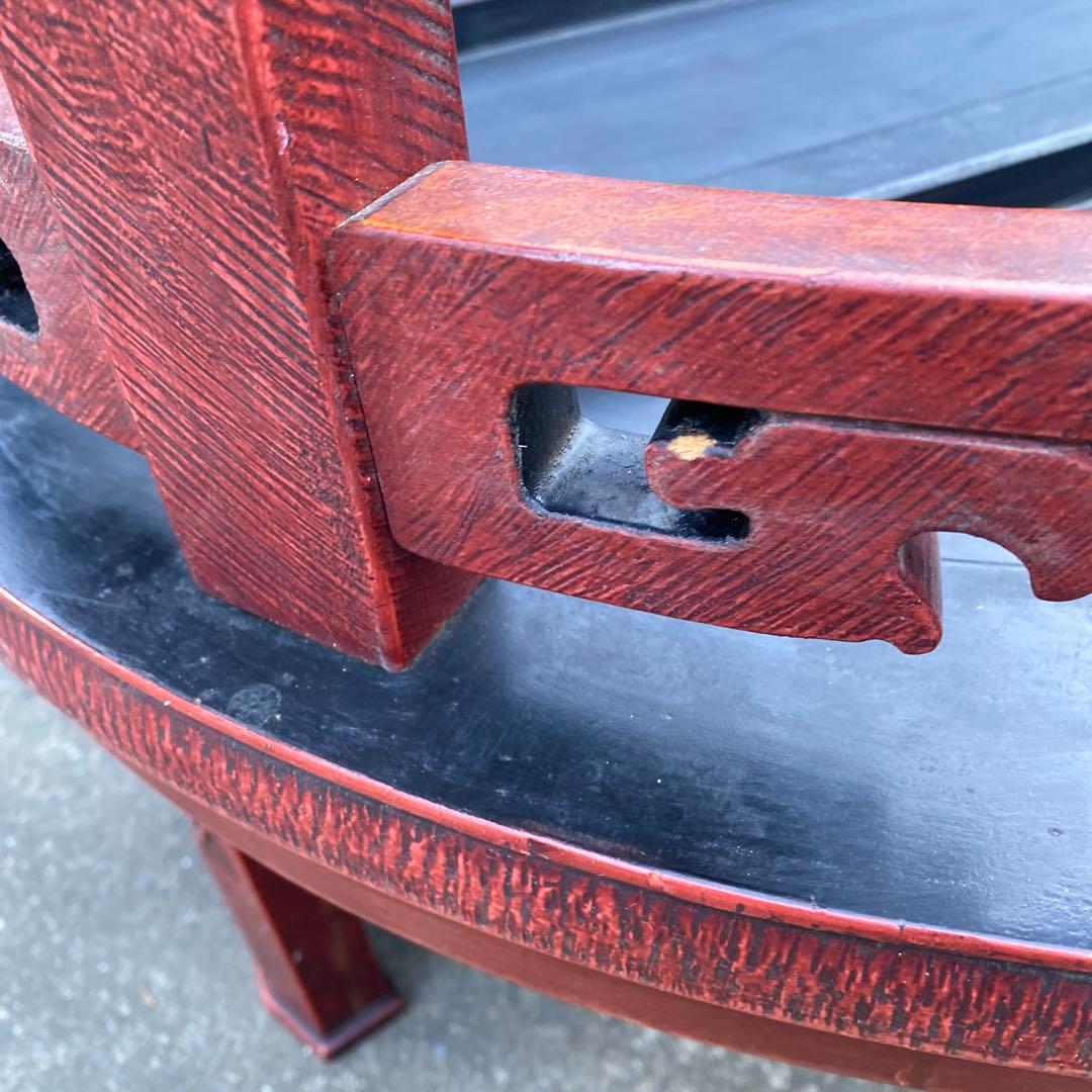 朱色　円形座卓 丸座卓　ちゃぶ台　75cm