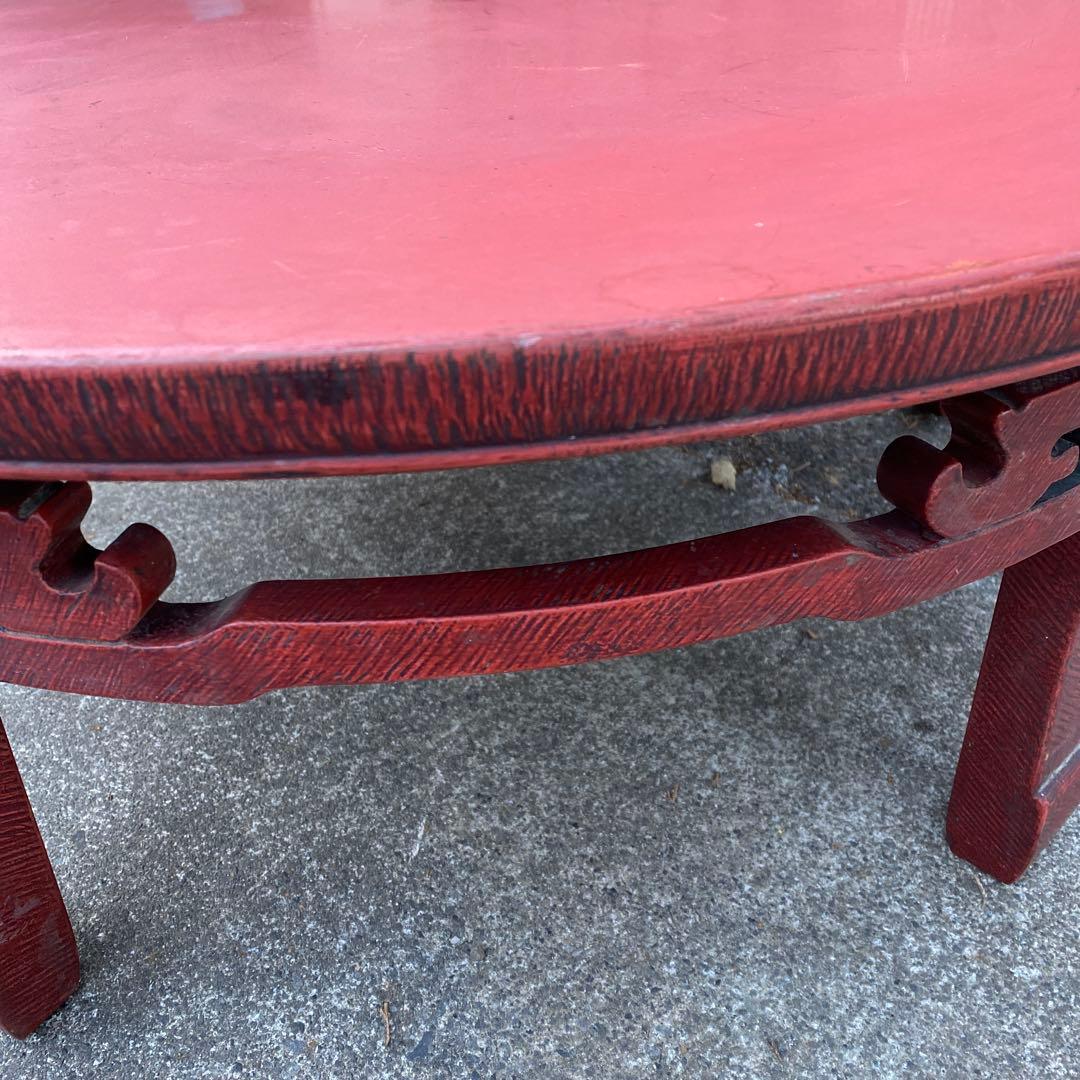 朱色　円形座卓 丸座卓　ちゃぶ台　75cm