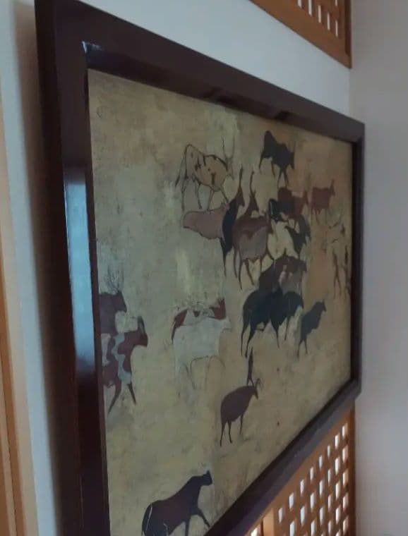 古代壁画の油絵