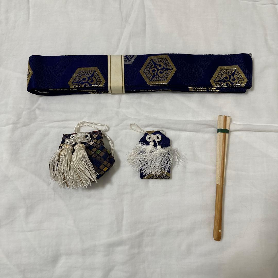 七五三用伝統和装 紺色 六角形模様　袴丈56㎝