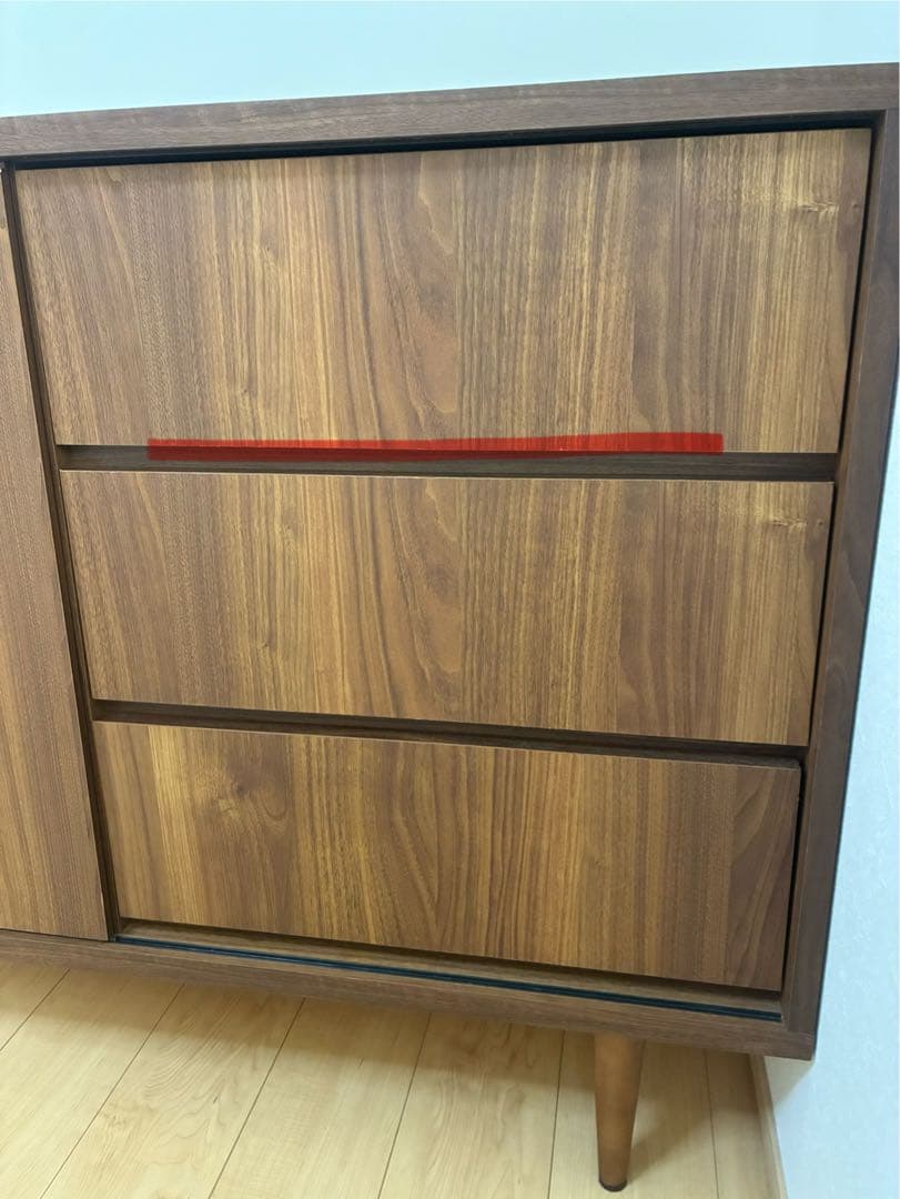 【実物写真追加】脚付　キャビネット　サイドボード　ウォールナット　幅120