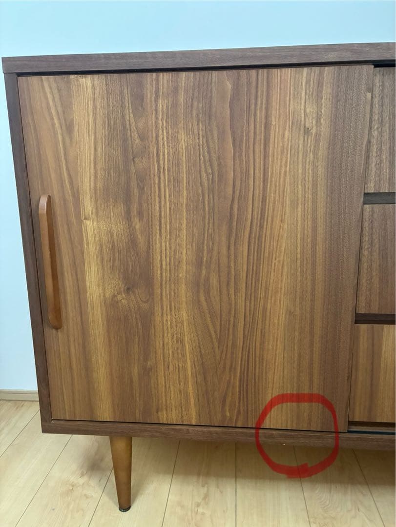 【実物写真追加】脚付　キャビネット　サイドボード　ウォールナット　幅120