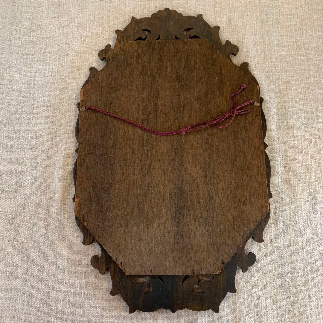 鏡　アンティーク　ビンテージ　ミラー　ウッドフレーム