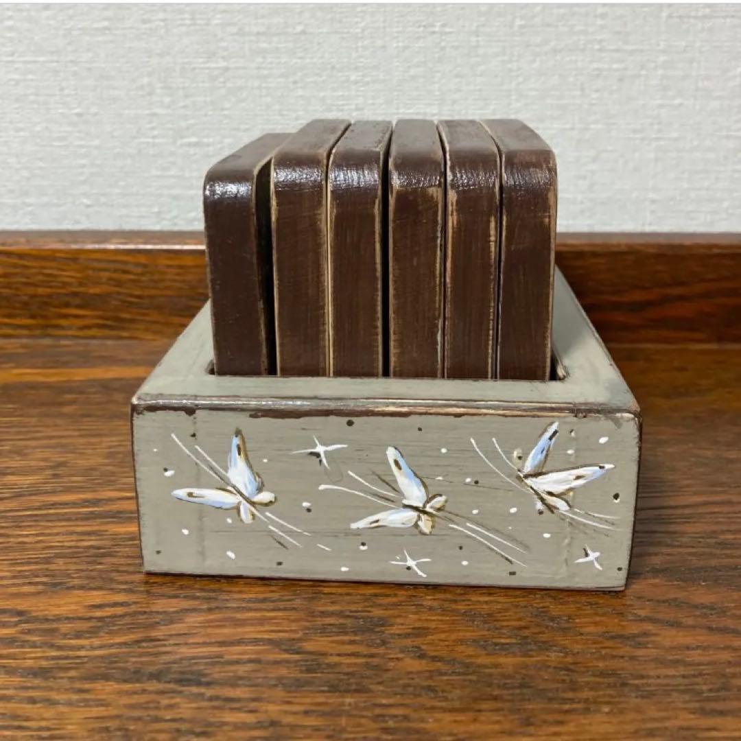 ロシア雑貨☆『霧の中のハリネズミ』コースター6枚&専用Boxマトリョーシカ