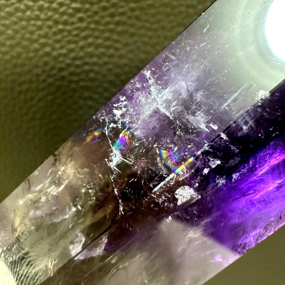 爆レア❗️ロマネサイト虹☆アメジストナチュラルポイントワンド ファントムA973