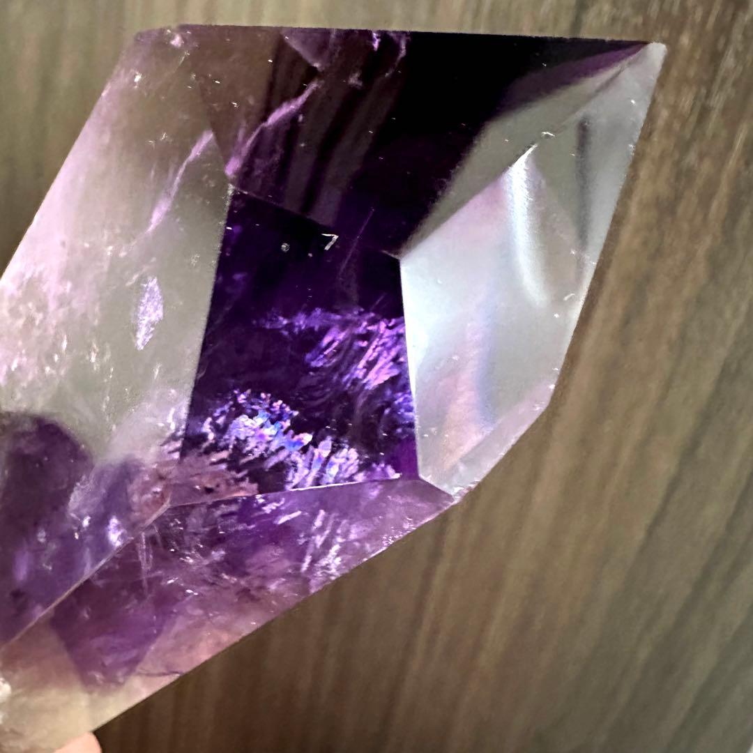 爆レア❗️ロマネサイト虹☆アメジストナチュラルポイントワンド ファントムA973
