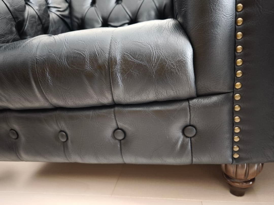 Clubman クラブマン 1人掛け ソファ 1P ブラック アンティーク調