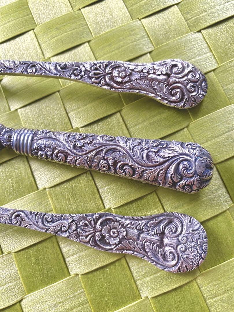 【1800年代】イングランド銀製カトラリー ３本セット