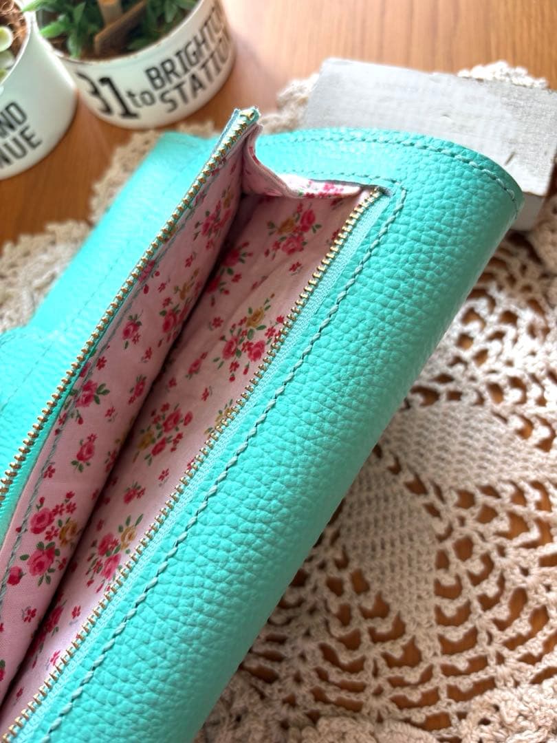 幅広バイブル システム手帳　牛革　ティファニーブルー　レザー フルカバー 本革