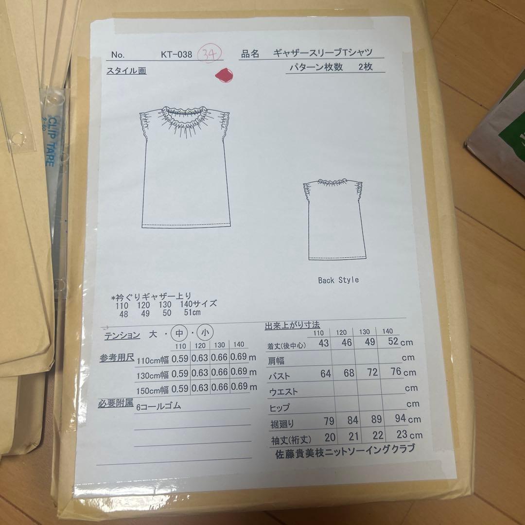 佐藤貴美枝ニットソーイングクラブの型紙 型紙セット
