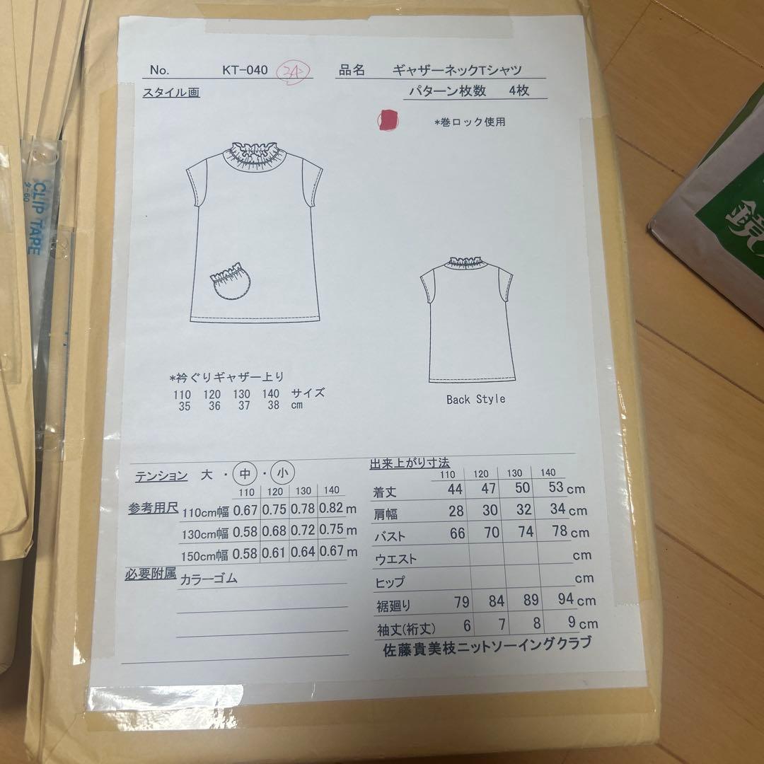 佐藤貴美枝ニットソーイングクラブの型紙 型紙セット