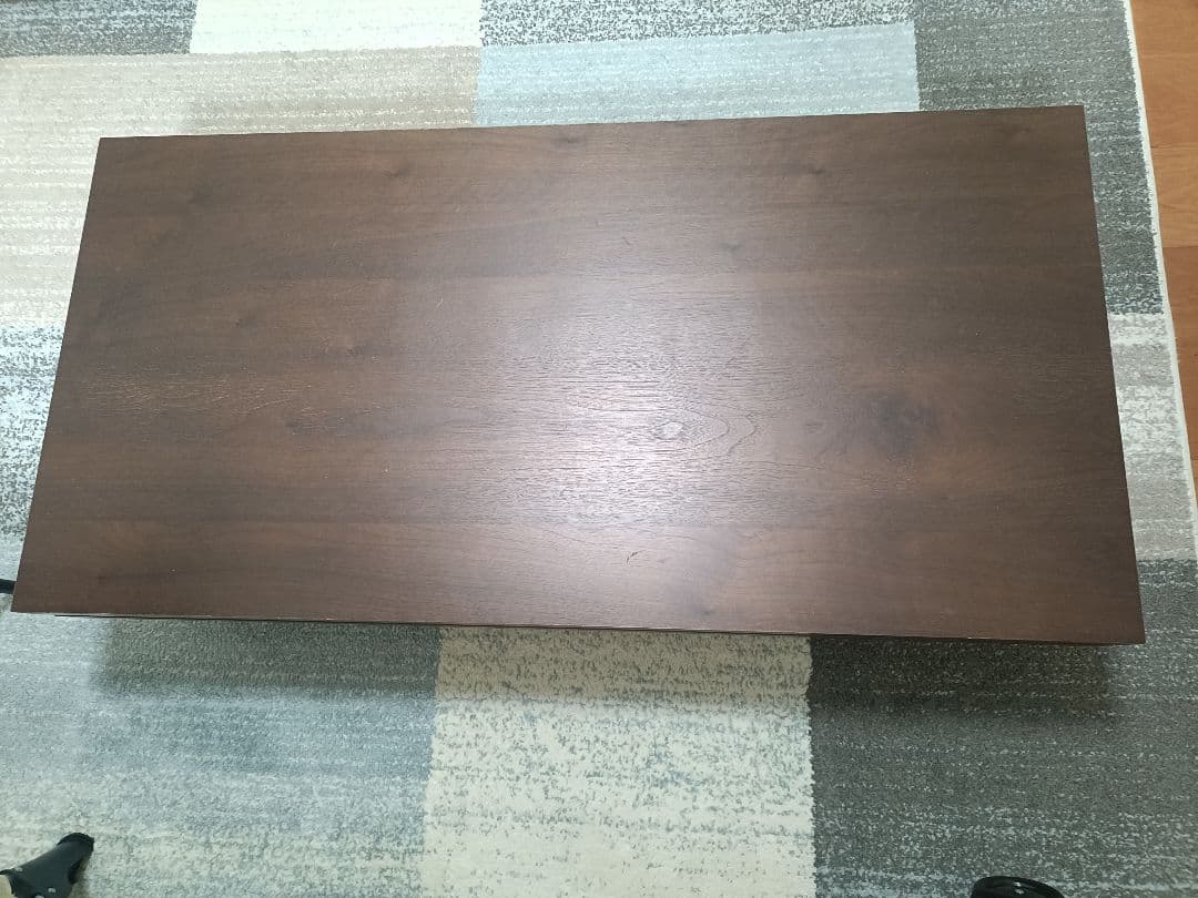 LOWYA ダークブラウン木製ローテーブル