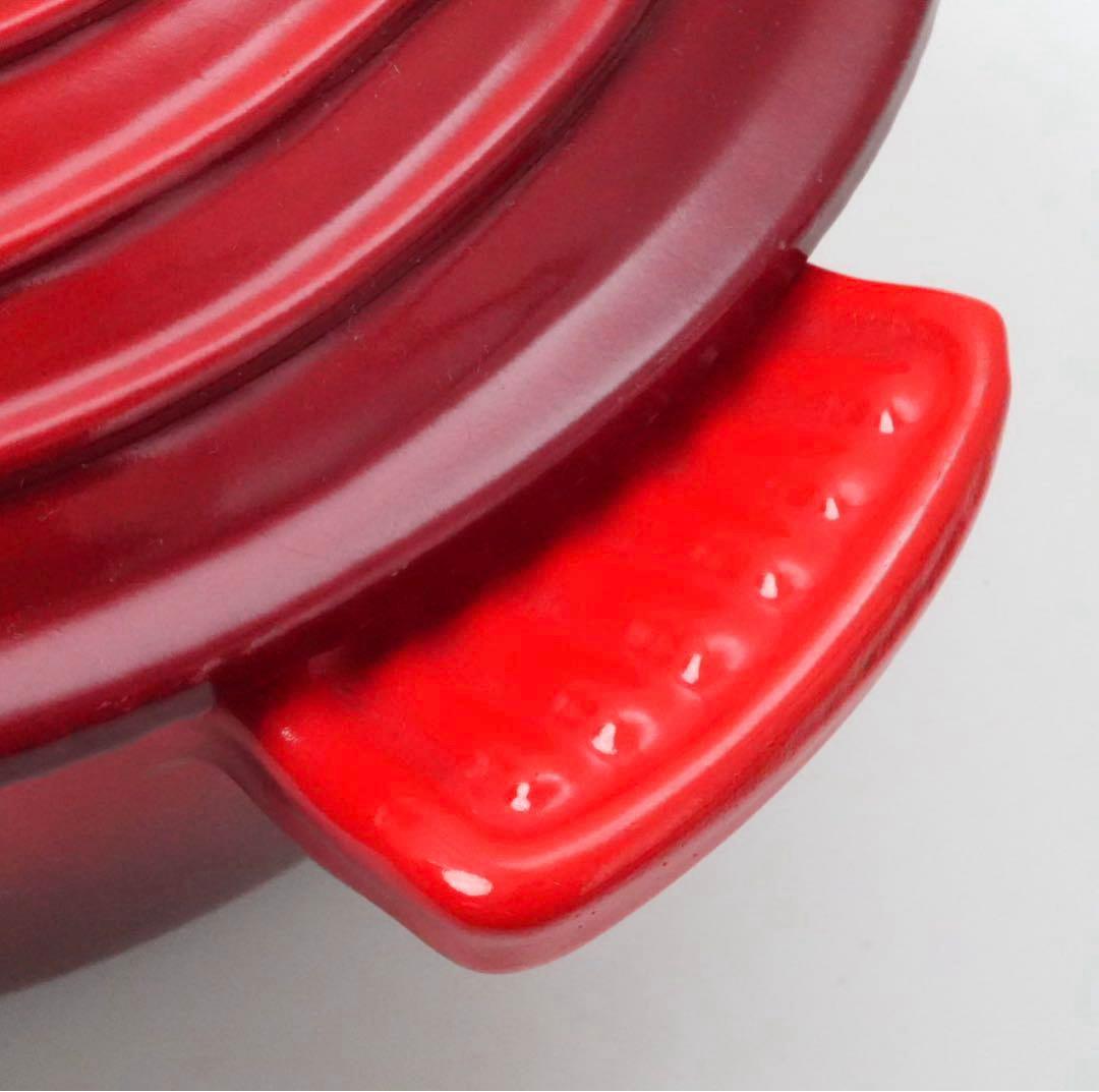 【美品】LE CREUSET　ココット ダムール チェリーレッド　18cm