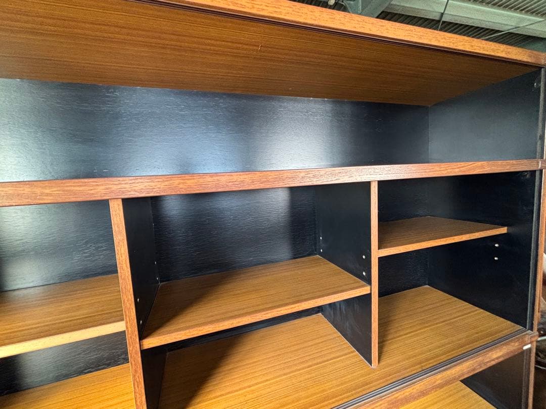 超希少pierre balmainヴィンテージ 昭和レトロ北欧風ガラス収納棚大型