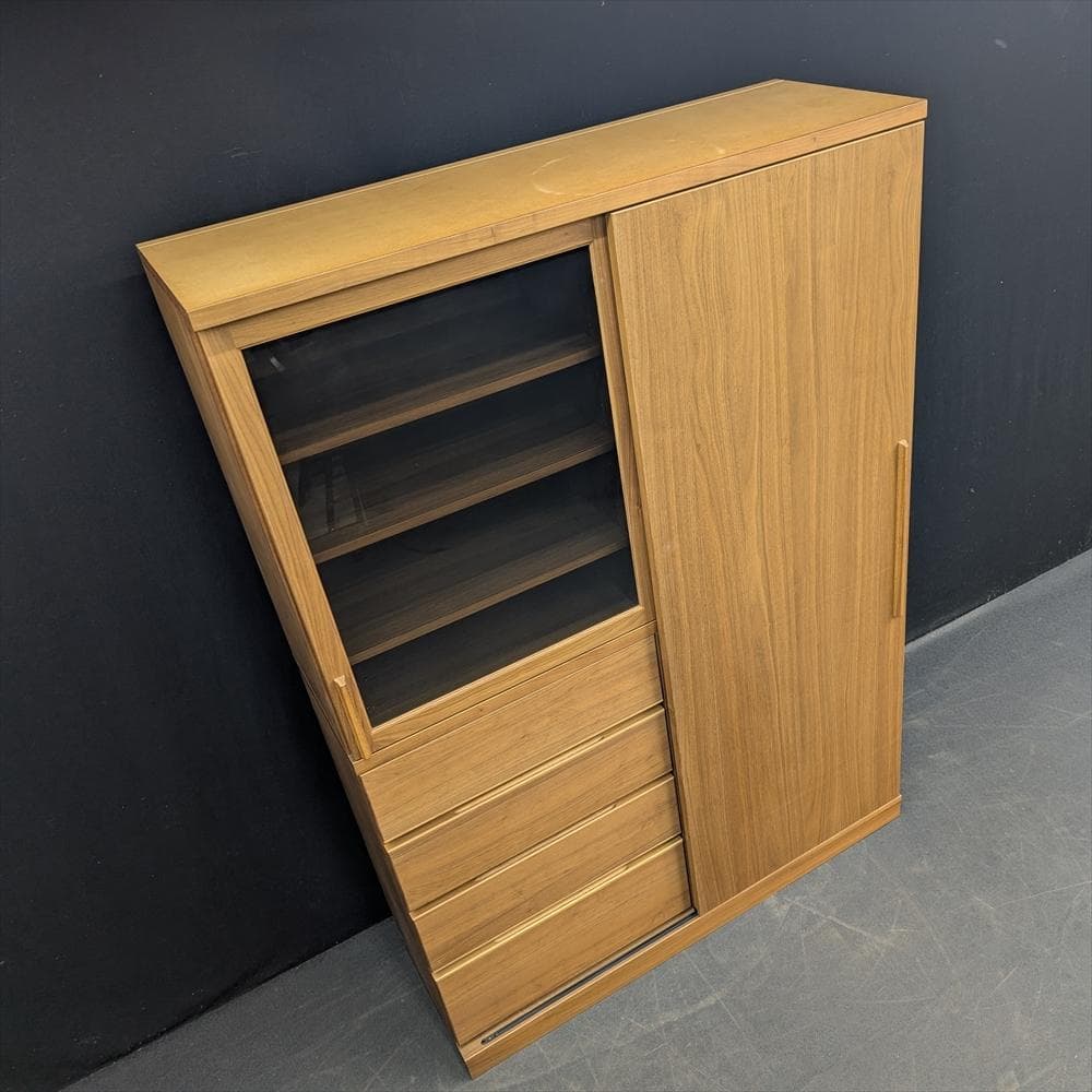 美品　カリモク　EU4670　食器棚　レンジボード　キャビネット　ソフトクローズ