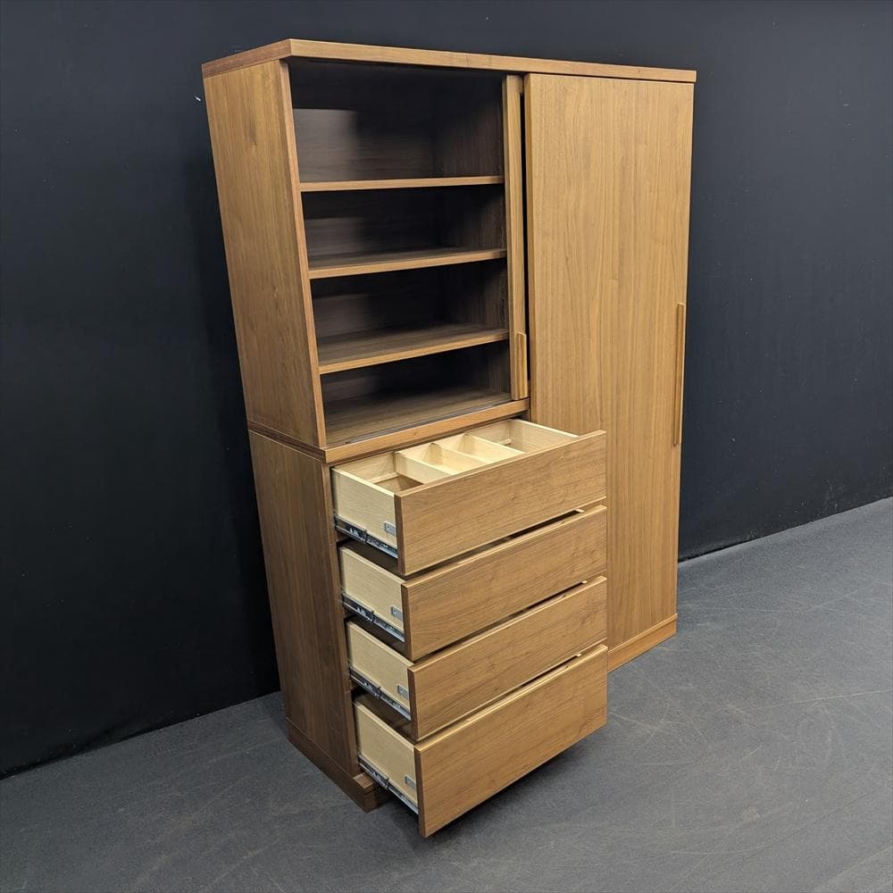 美品　カリモク　EU4670　食器棚　レンジボード　キャビネット　ソフトクローズ