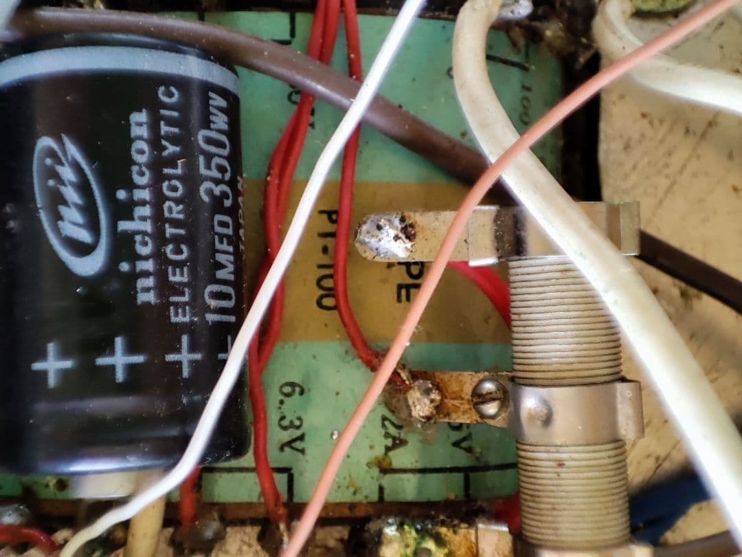 6GW8 シングルステレオ　自作　真空管アンプ　電源入らず　部品取り用