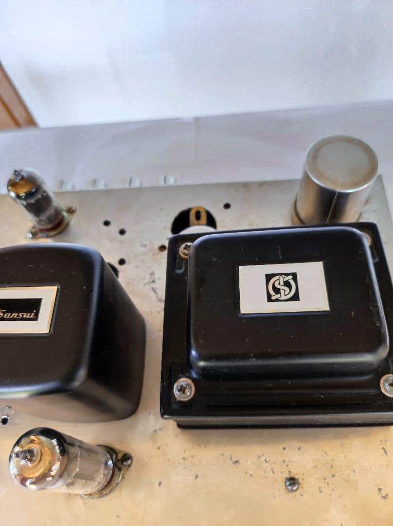 6GW8 シングルステレオ　自作　真空管アンプ　電源入らず　部品取り用