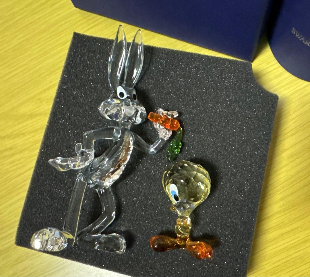 スワロフスキー バックスバニー トゥイーティー 置物 廃盤品 2点セット