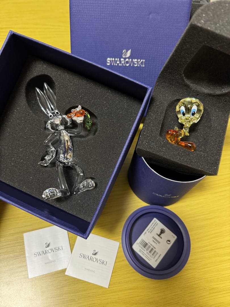スワロフスキー バックスバニー トゥイーティー 置物 廃盤品 2点セット