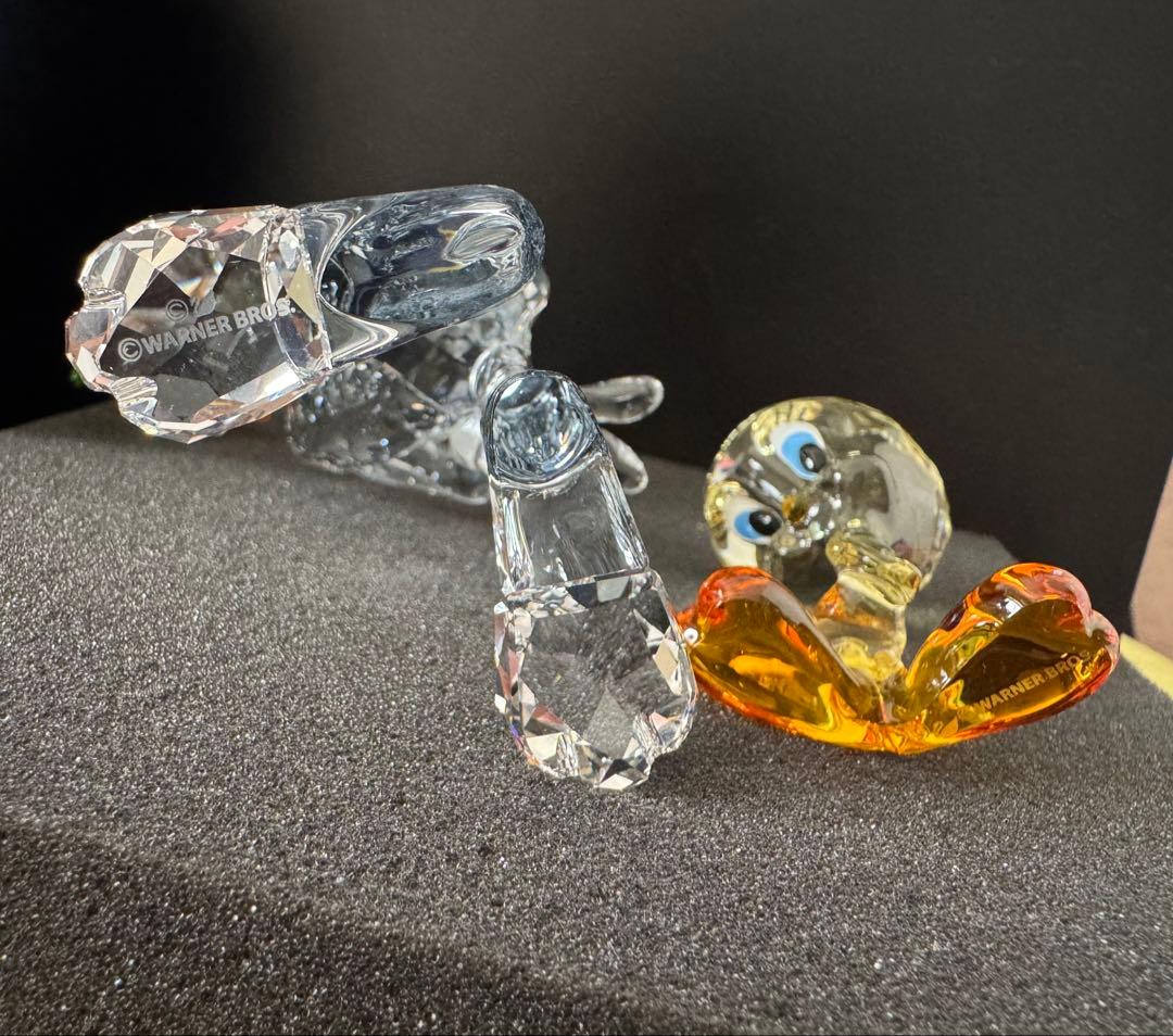 スワロフスキー バックスバニー トゥイーティー 置物 廃盤品 2点セット