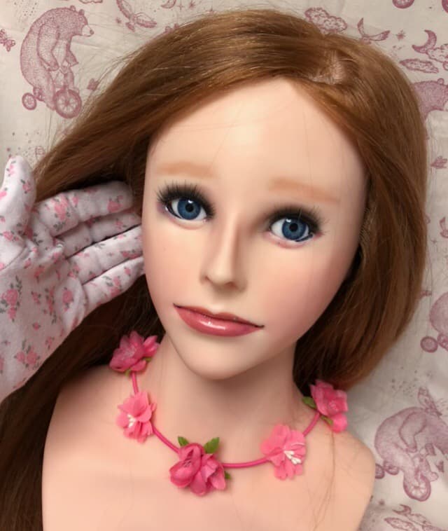 美人さんオブジェ(肩下から上) 創作人形　リアルサイズ人形ヘッド