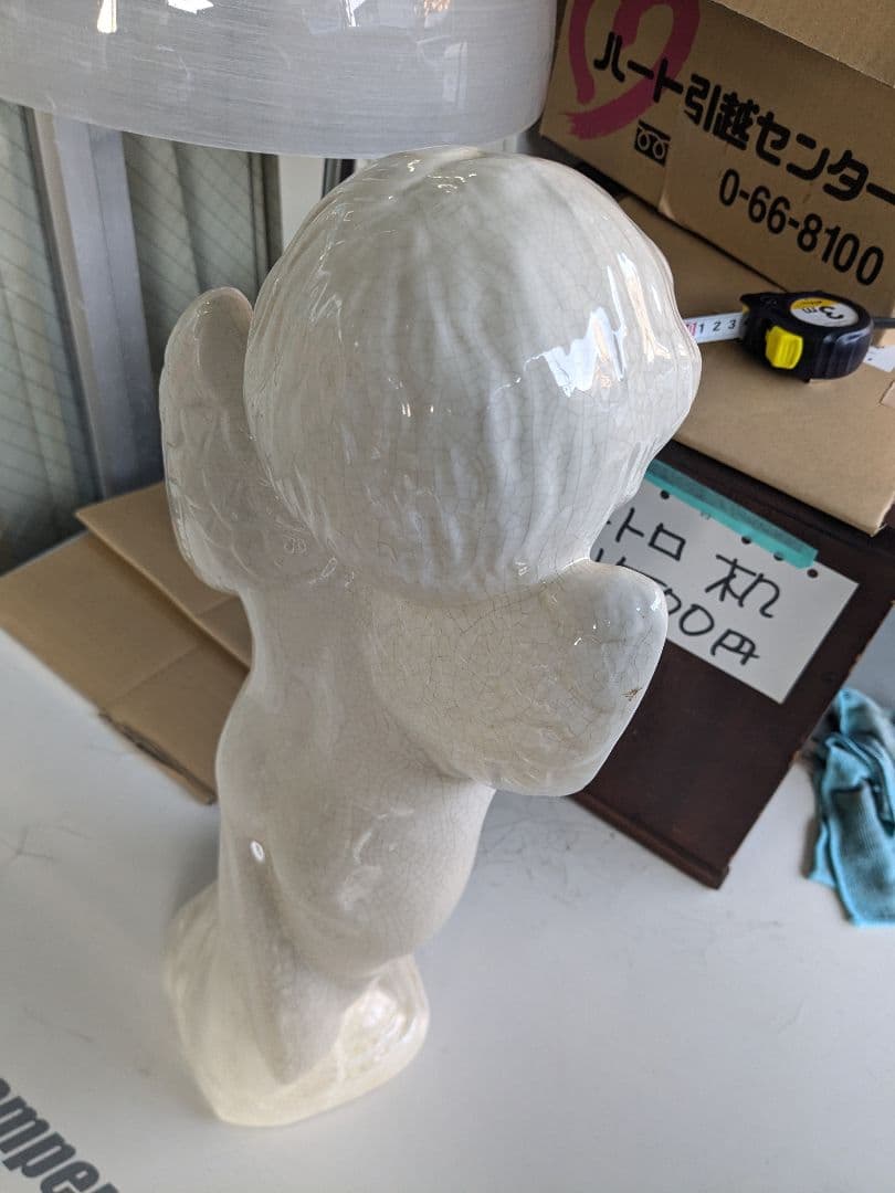 天使像 約20cm クリーム色