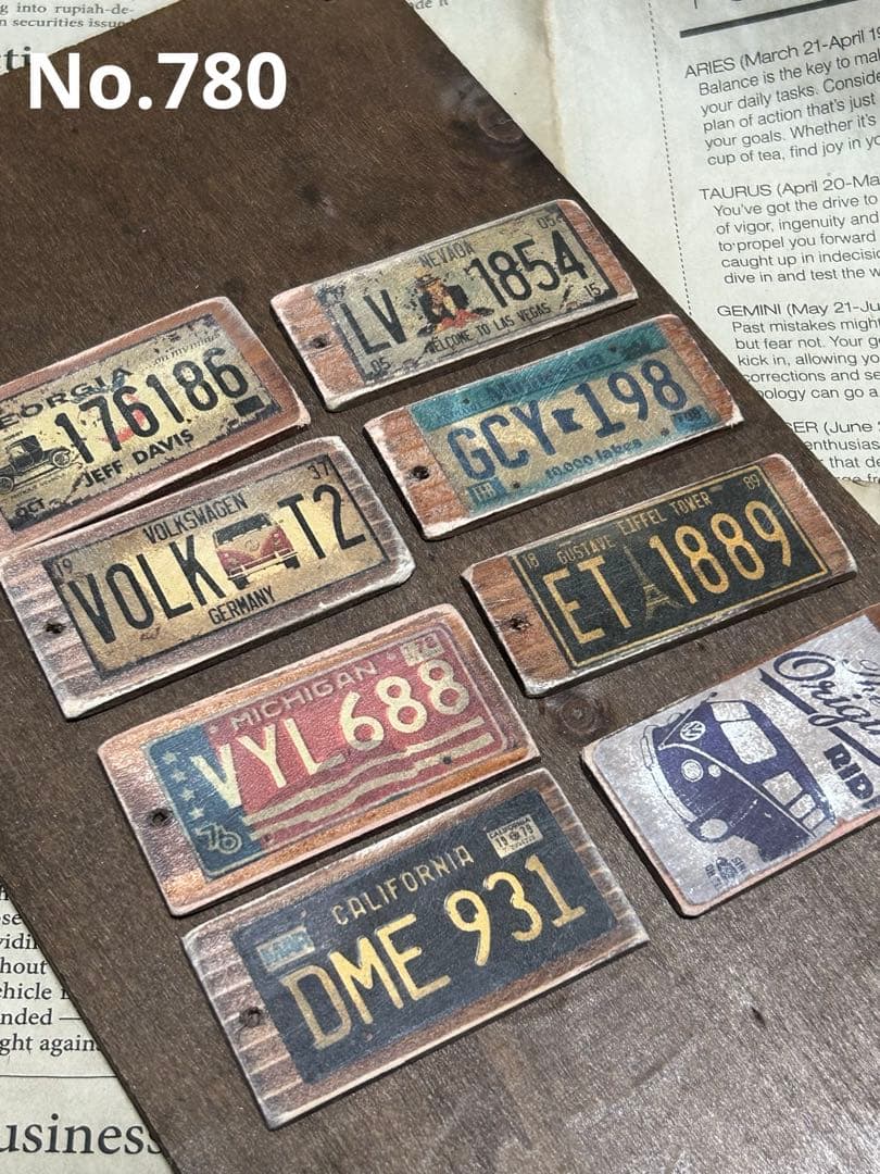 ウッドタグアメリカンナンバープレートNo.780