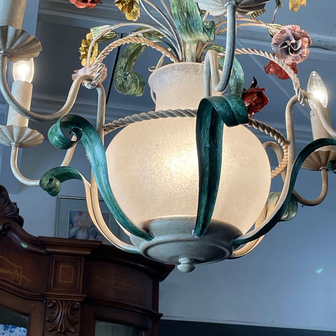 r193 イタリア製 優雅な時間を紡ぐ フローラルシャンデリア - www