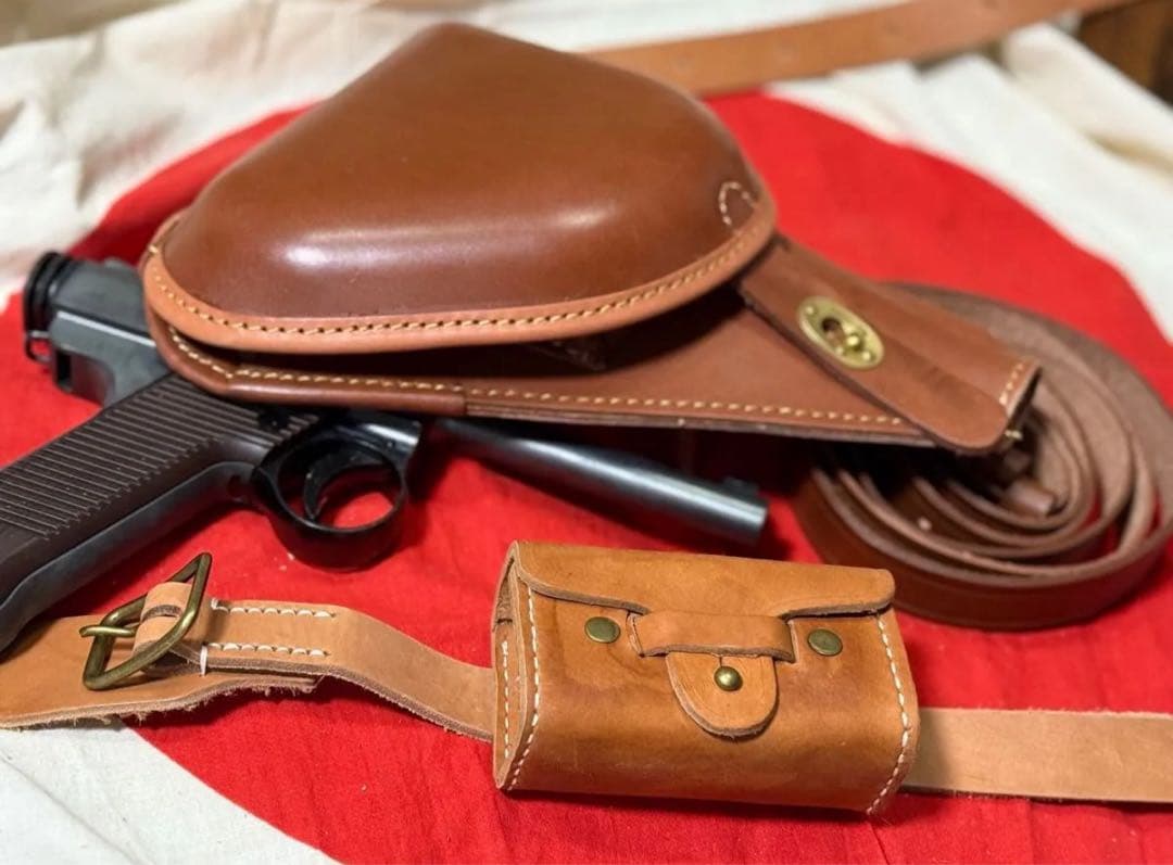 日本軍 南部14年式拳銃嚢 （ホルスター）と拳銃弾薬盒＆ベルトのセット