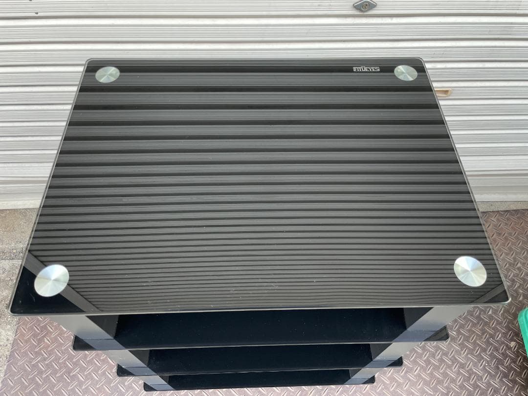 ★状態〇★ オーディオラック FITUEYES 強化ガラス 棚板 キャスター付き