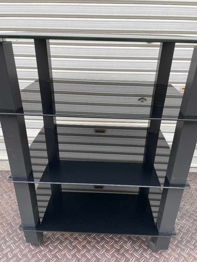 ★状態〇★ オーディオラック FITUEYES 強化ガラス 棚板 キャスター付き