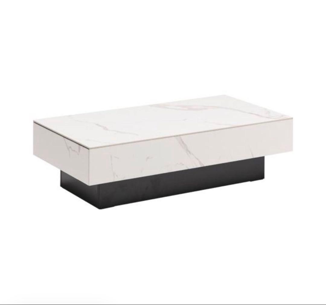 セラミック天板　ローテーブル 収納付