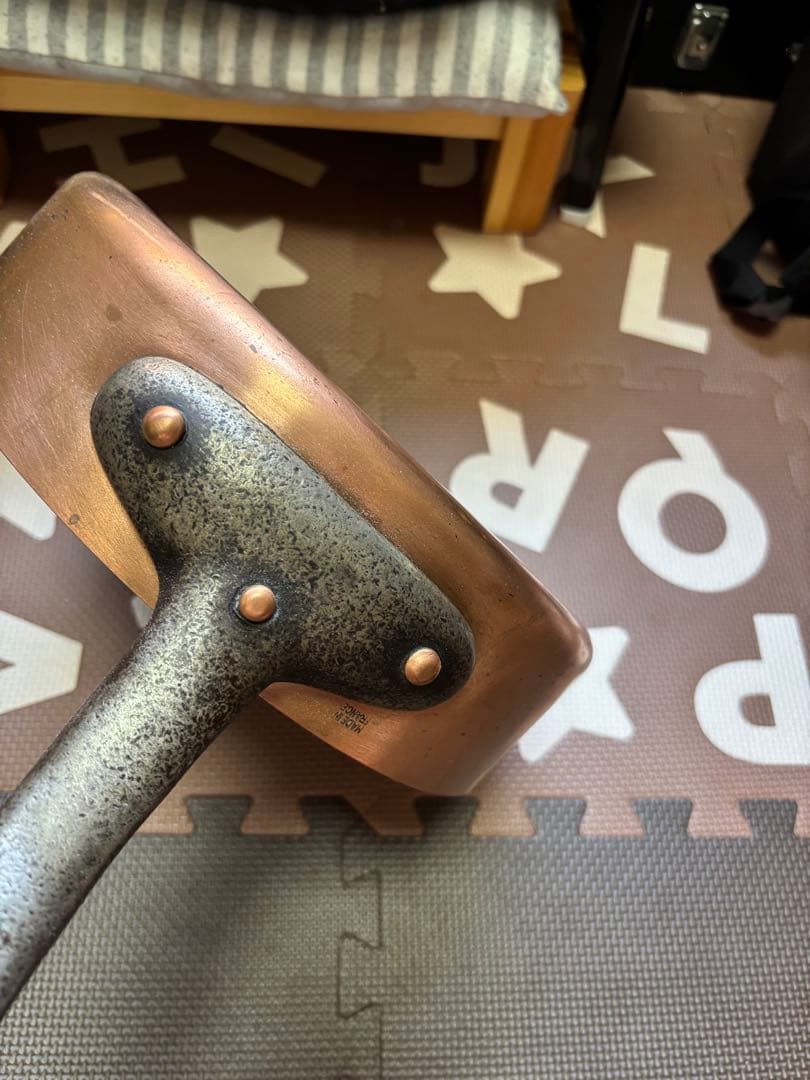 銅製　厚板　片手浅型鍋　28センチ