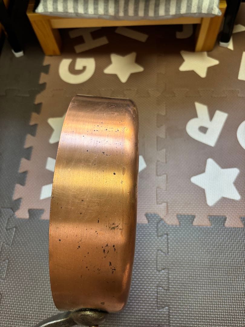 銅製　厚板　片手浅型鍋　28センチ