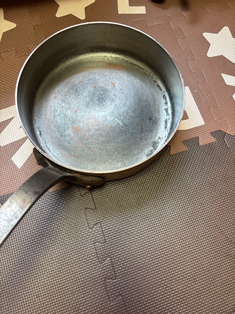 銅製　厚板　片手浅型鍋　28センチ