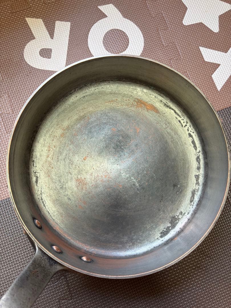 銅製　厚板　片手浅型鍋　28センチ
