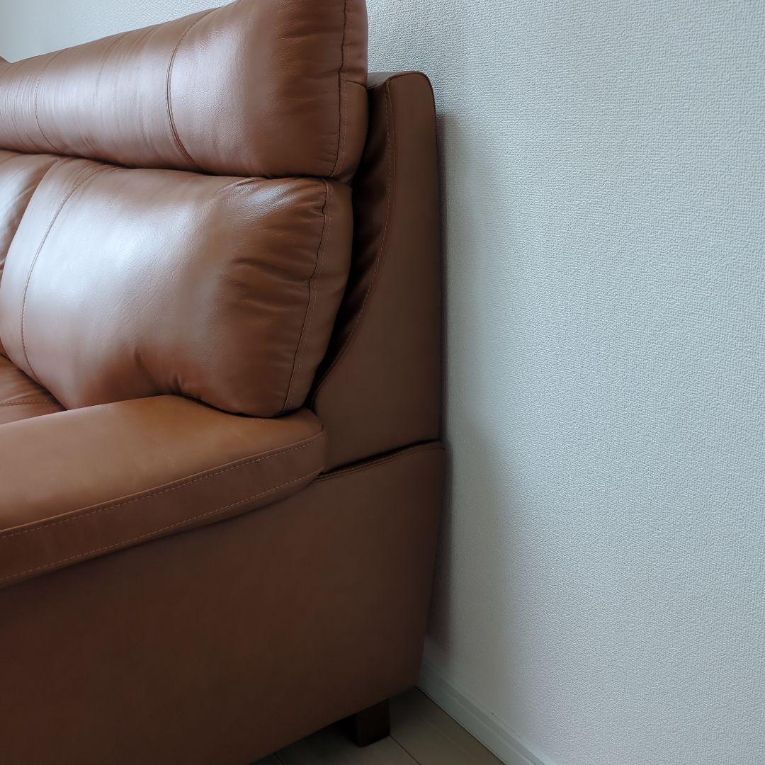 ブラウンレザーソファ ３人用