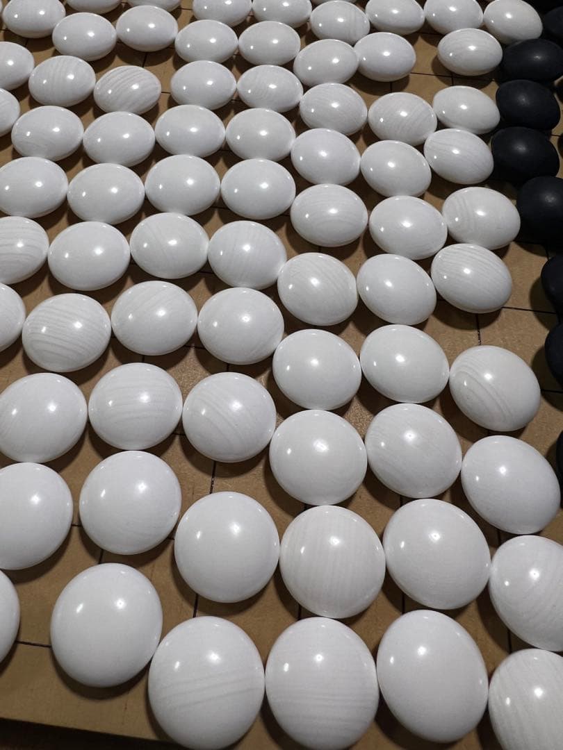 【美品】日向特製 蛤碁石＋本那智黒 39号 11mm 囲碁　任天堂碁盤