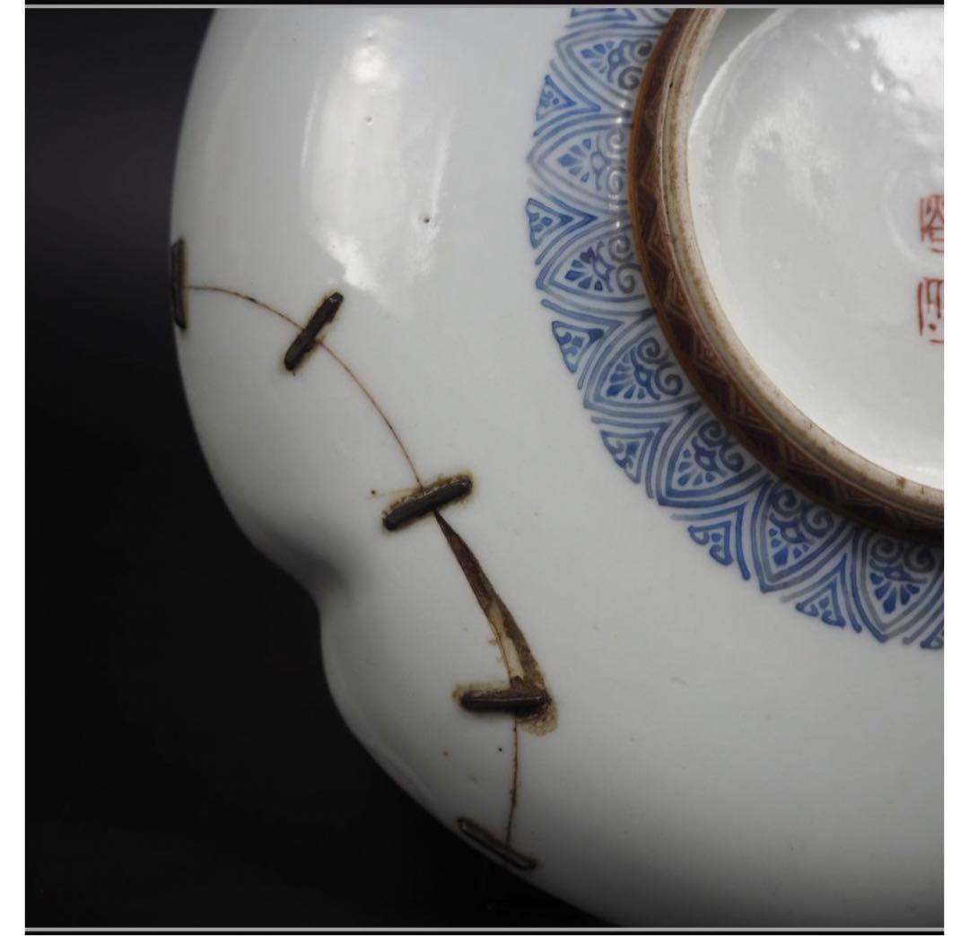 送料無料　博物館級　九谷の名工　初代石野竜山（兵太郎）花鳥図皿