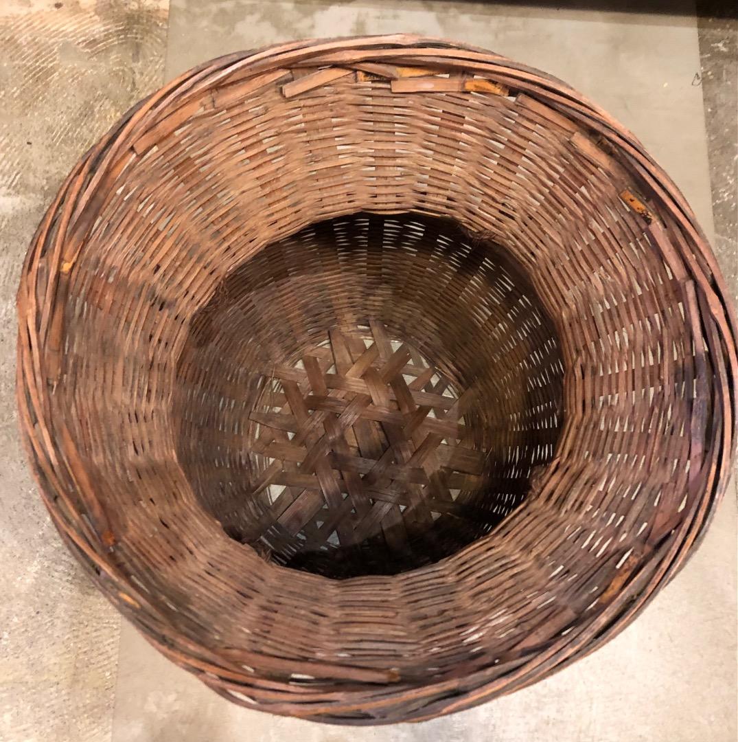【アンティーク】竹製　ひょうたん形バスケット　古かご　カゴ　バスケット　収納