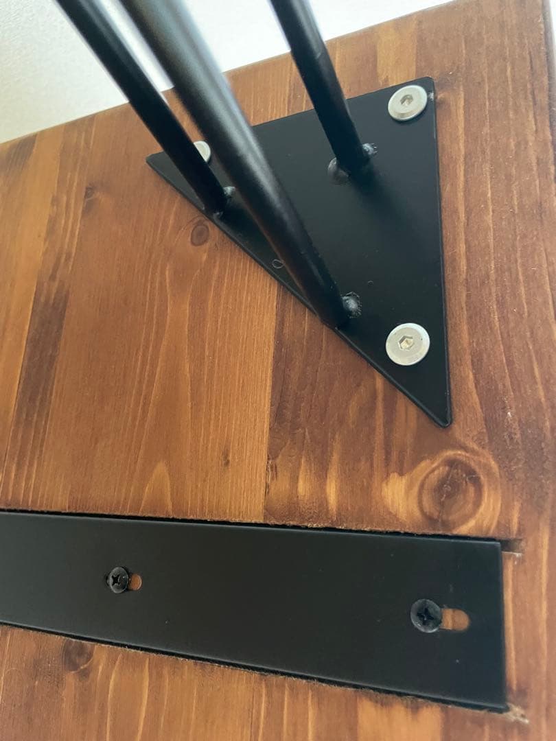 140cm L字デスク　天然木使用　インダストリアル調　ヴィンテージ