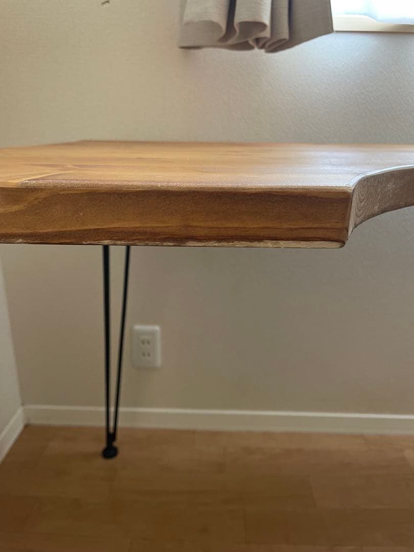 140cm L字デスク　天然木使用　インダストリアル調　ヴィンテージ