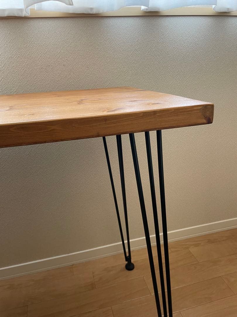 140cm L字デスク　天然木使用　インダストリアル調　ヴィンテージ