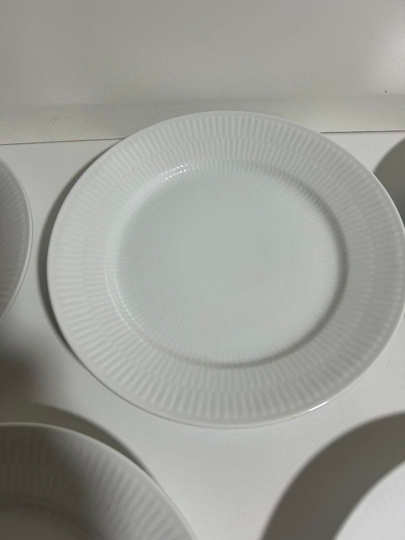 ロイヤルコペンハーゲン　ホワイトフルーテッド プレート 22cm 5皿セット