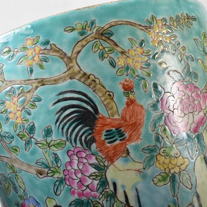 中国 粉彩 花鳥文 蓋付壺 時代箱 V 7753C - メルカリ