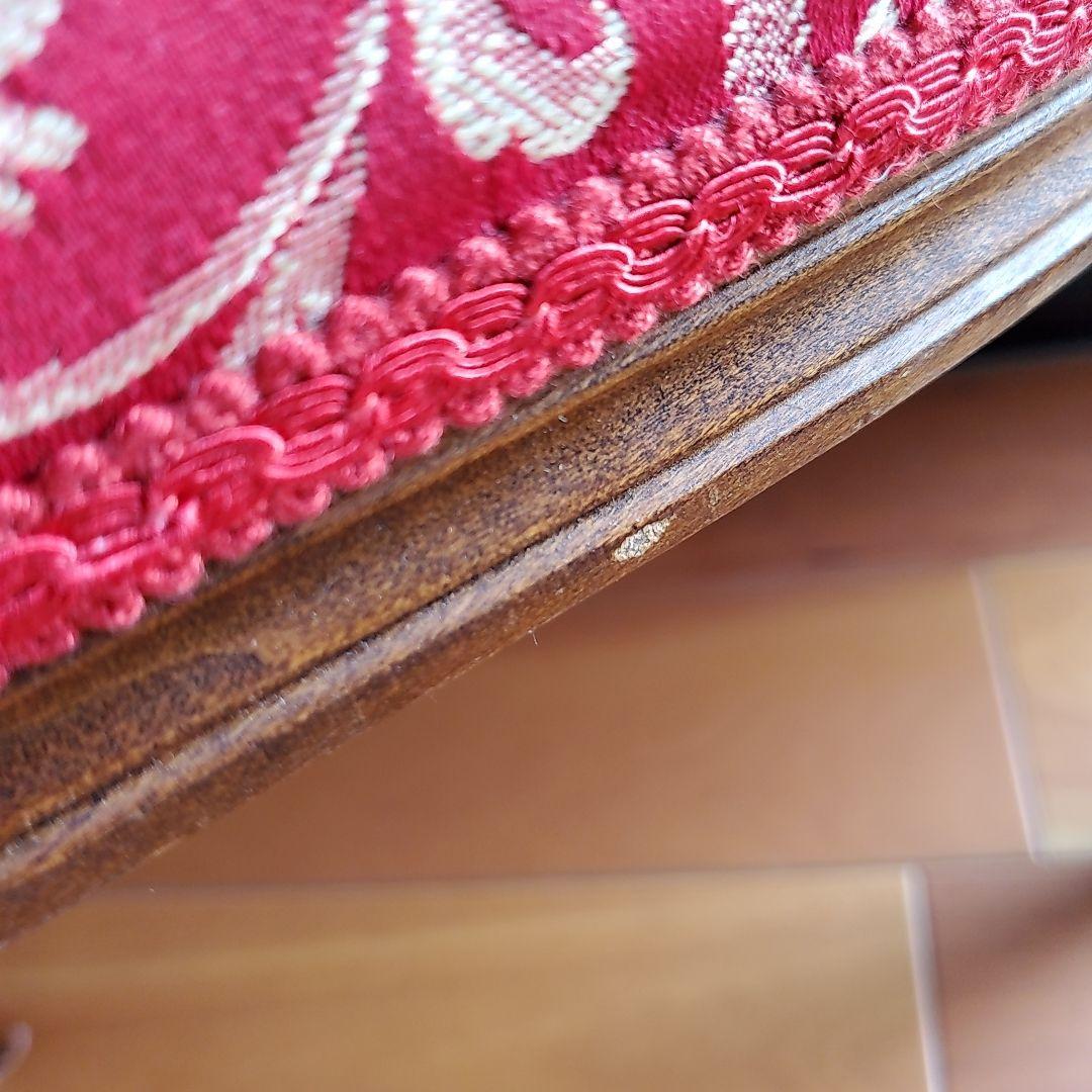 イタリア製 スツール チェア 椅子 猫脚 腰掛け 赤　レッド